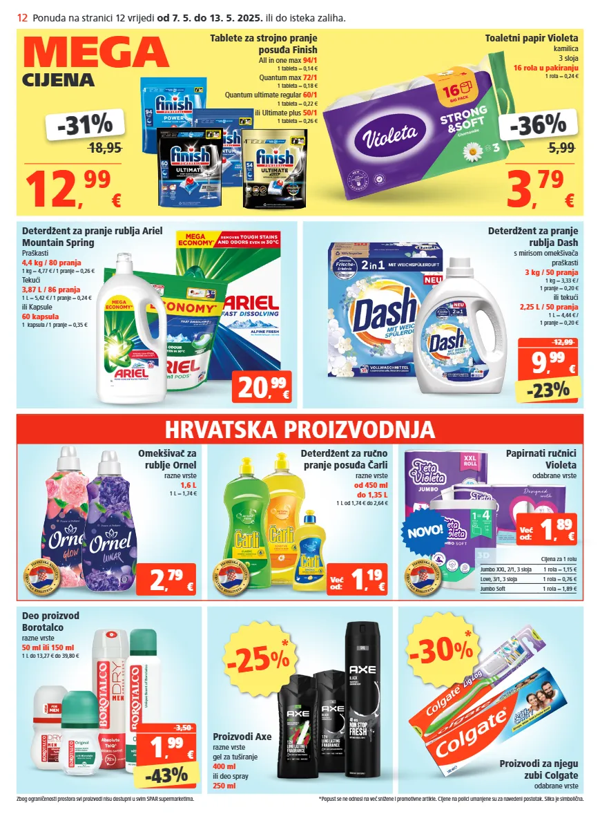 deterdžent,gel za tuširanje,omekšivač,omekšivač za rublje,papirnati ručnici,ručnici,toaletni papir