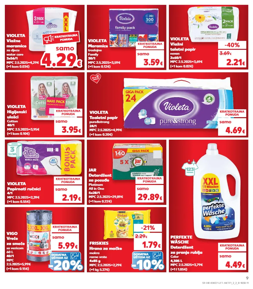 deterdžent,hrana za mačke,maramice,papirnati ručnici,posuđe,ručnici,toaletni papir