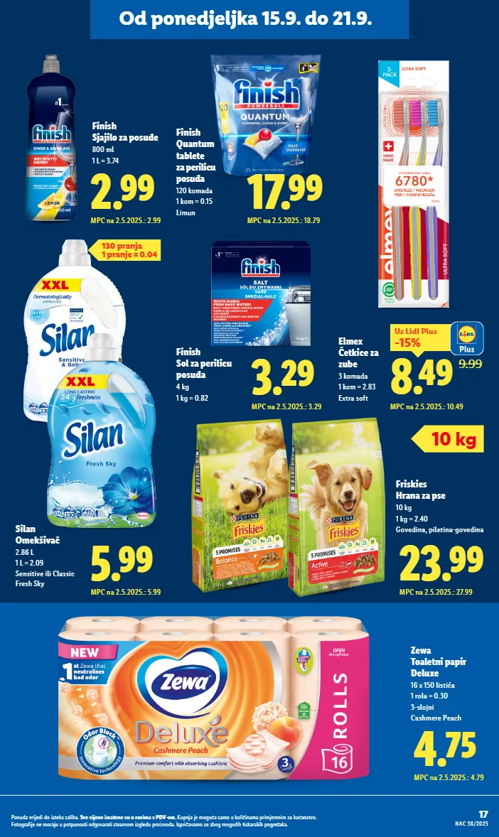 hrana za pse,limun,posuđe,sol,toaletni papir