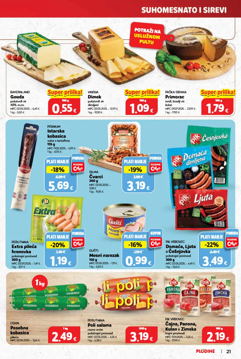 gouda,hrenovka,kobasica,kulen,mesni narezak,sir