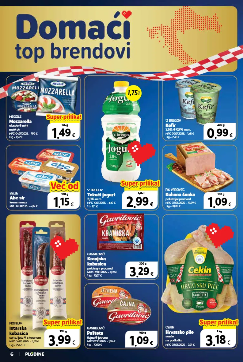 jogurt,kobasica,mozzarella,pašteta,sir,tekući jogurt