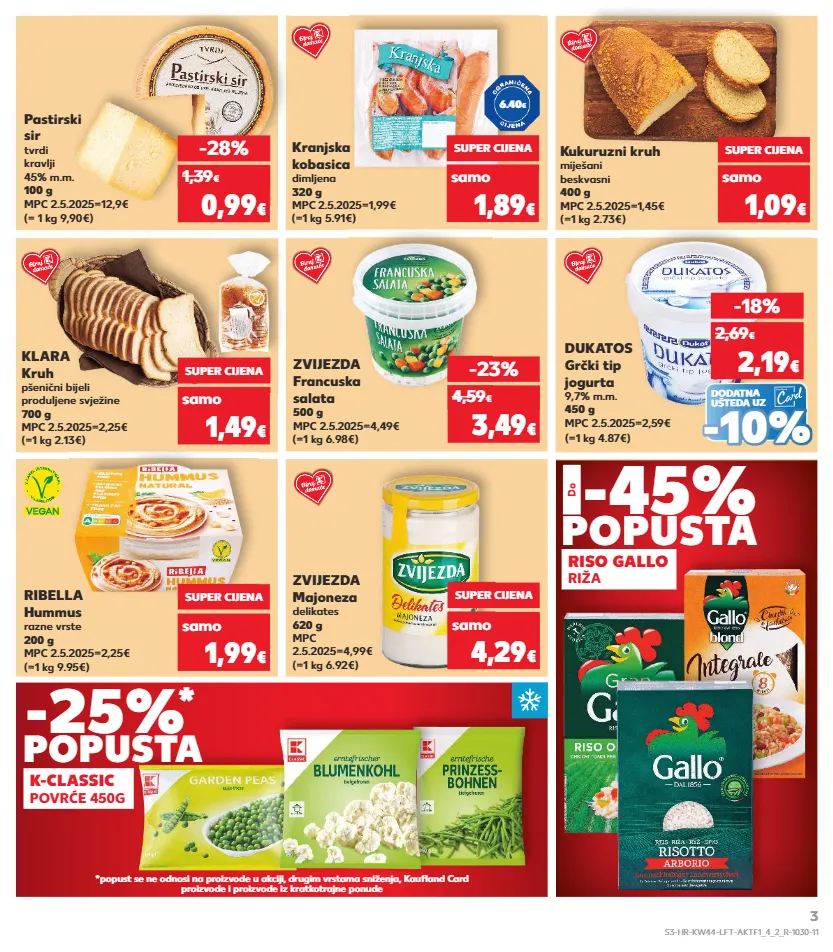 kobasica,kruh,majoneza,riža,sir