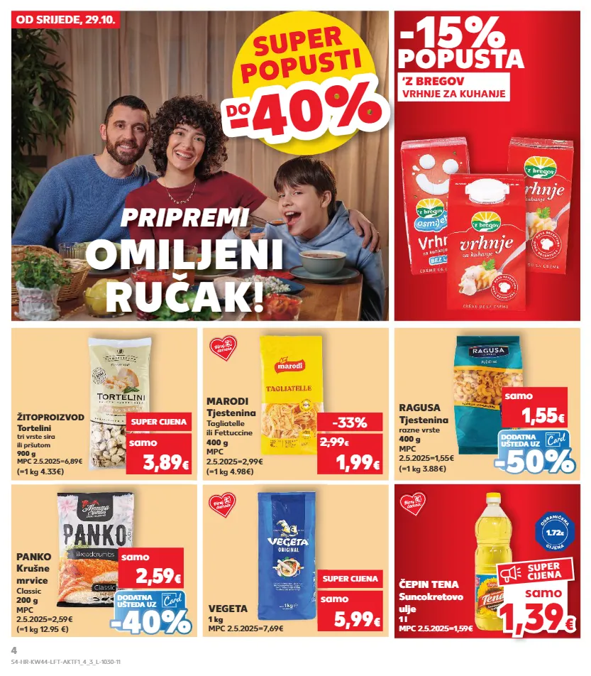 tjestenina,ulje,vegeta,vrhnje za kuhanje