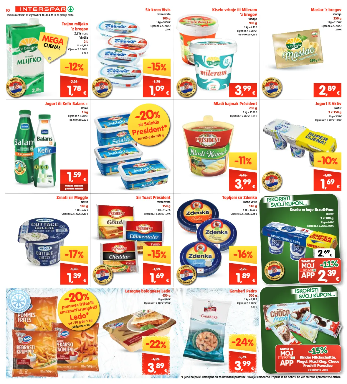 gamberi,jogurt,kiselo vrhnje,maslac,mlijeko,pommes frites,sir,toast,trajno mlijeko