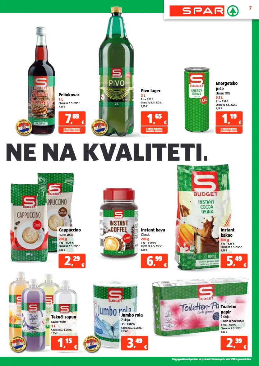 cappuccino,instant kava,kava,pelinkovac,pivo,sapun,toaletni papir