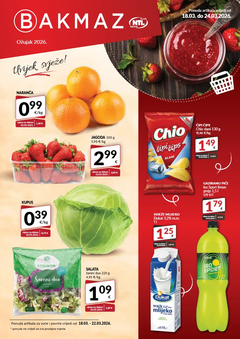 cappuccino,gel za tuširanje,grah,graševina,jabuka,luk,mesni narezak,napolitanke,pršut,tuna,vino