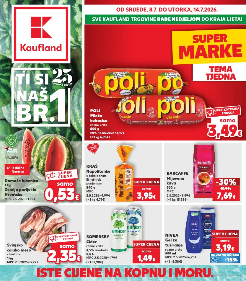 carsko meso,kava,napolitanke,lubenica,lješnjak,kobasica