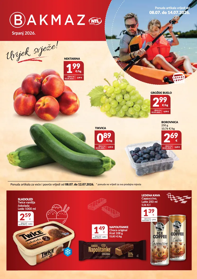 tikvica,nektarina,kava,napolitanke,sladoled,cappuccino,grožđe,borovnica