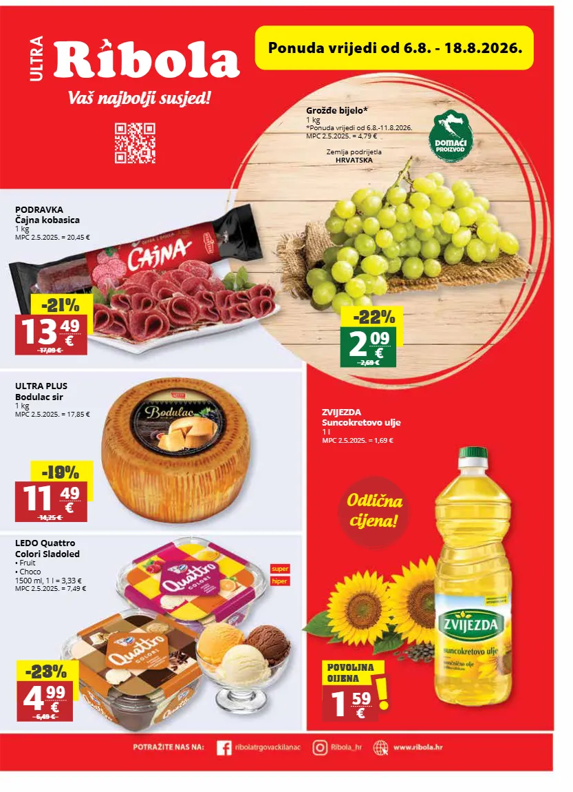 grožđe,kobasica,sir,sladoled,suncokretovo ulje,ulje