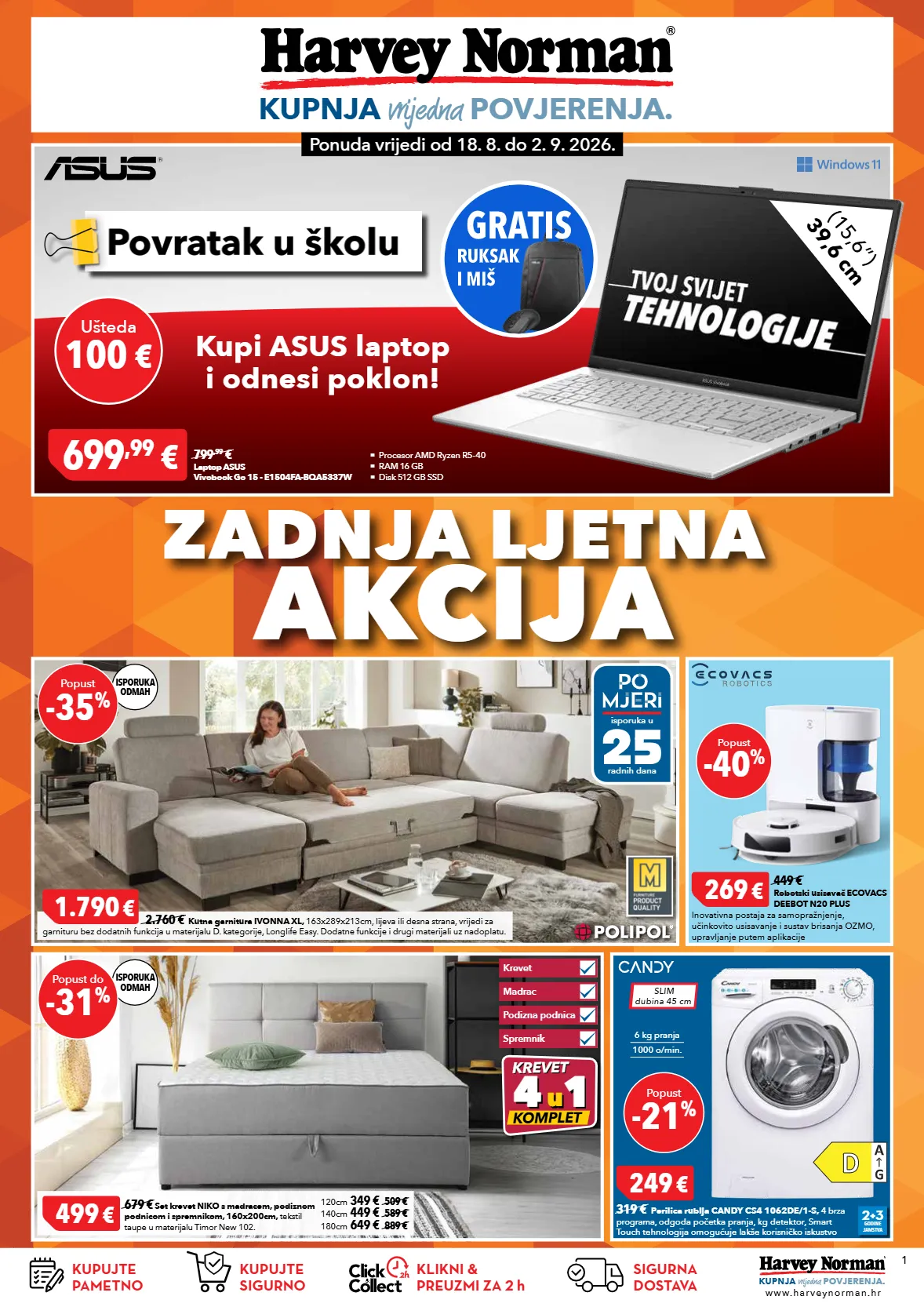 krevet,kutna garnitura,laptop,madrac,perilica,perilica rublja
